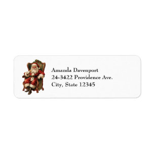 Vintage Santa Traditional Christmas Label