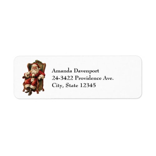 Vintage Santa Traditional Christmas Label