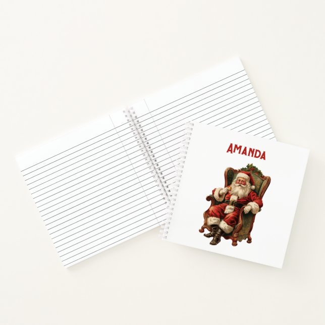 Vintage Santa Traditional Christmas Notebook (Inside)