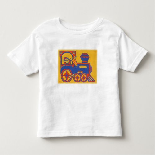 Vintage Santa Train Block Print Toddler T_shirt