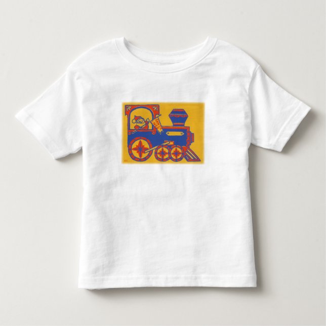 Vintage Santa Train Block Print Toddler T-shirt (Front)