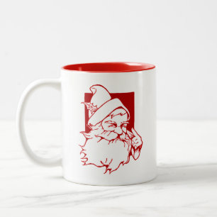 Vintage Santa Two-Tone Coffee Mug