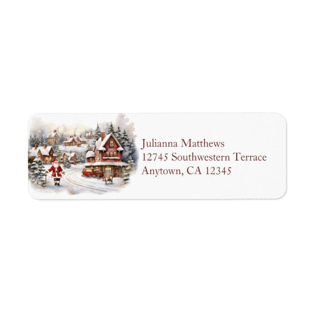 Vintage Santa Village  Label (Front)