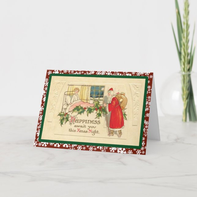Vintage Santa Visit - A Christmas Card (Front)