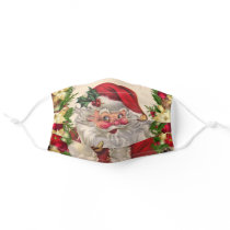 Vintage Santa Wishing You A Merry Christmas Adult Cloth Face Mask