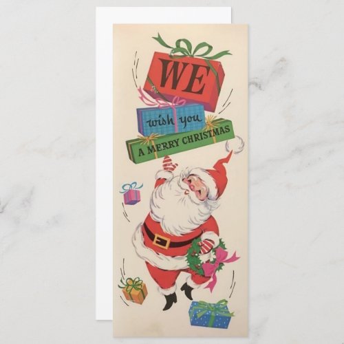 Vintage Santa Wishing You Merry Christmas  Holiday Card
