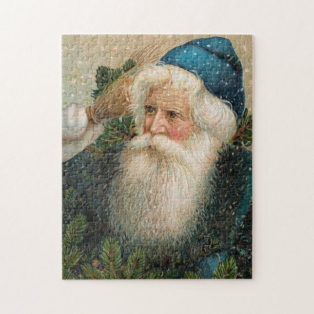 Vintage Santa with Blue Cap Jigsaw Puzzle (Vertical)