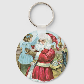 Vintage Santa with Child Keychain