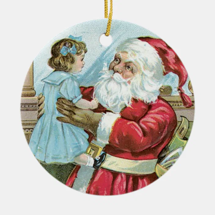 Reindeer Flying Santa Personalized Ceramic Ornament Name Year Holiday Ornament Christmas Custom Ornament Porcelain Santa Claus