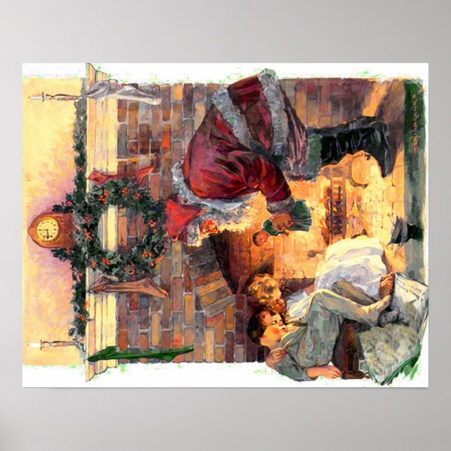 Vintage Santa with children poster (Front)