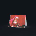 Vintage Santa with Deer Christmas Card<br><div class="desc">Pretty vintage Christmas card.</div>