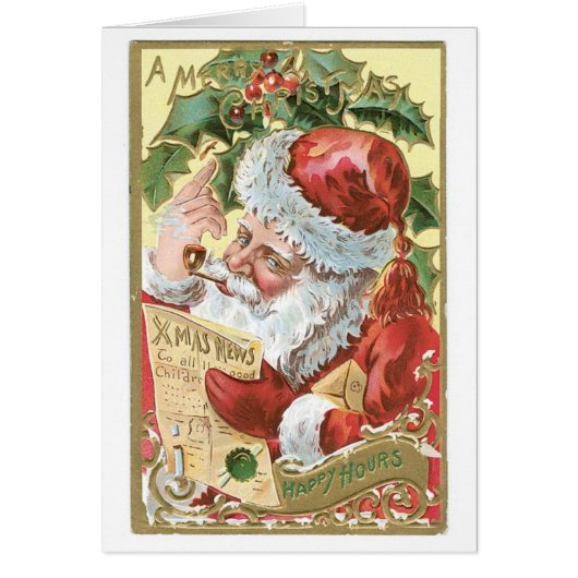 Vintage Santa with List Cards (Front)
