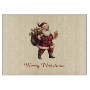Vintage Santa with Toy Sack and Sweet Treat Cutting Board