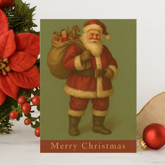 Vintage Santa with Toy Sack Christmas  Postcard (Creator Uploaded)