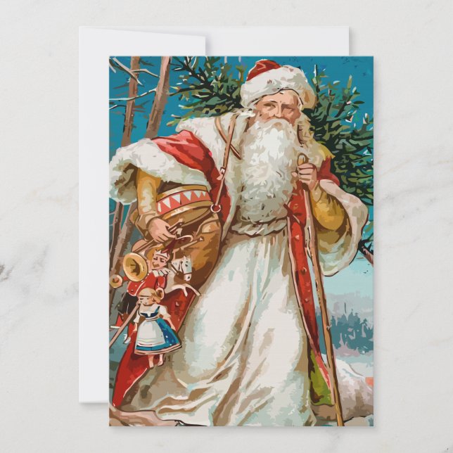 Vintage Santa with toys Party Invitation (Front)