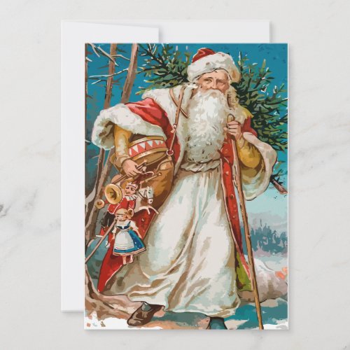 Vintage Santa with toys Party Invitation