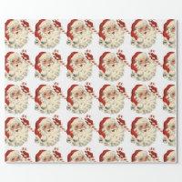 Hot pink vintage santa claus wink christmas gift wrapping paper