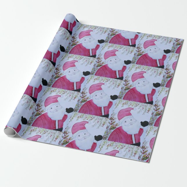 Vintage Santa Wrapping Paper (Unrolled)