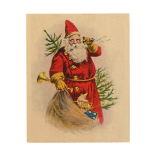 Vintage Santa's Calling Holiday Wood Wall Art