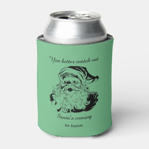 Vintage Santas Coming to Town Can Cooler
