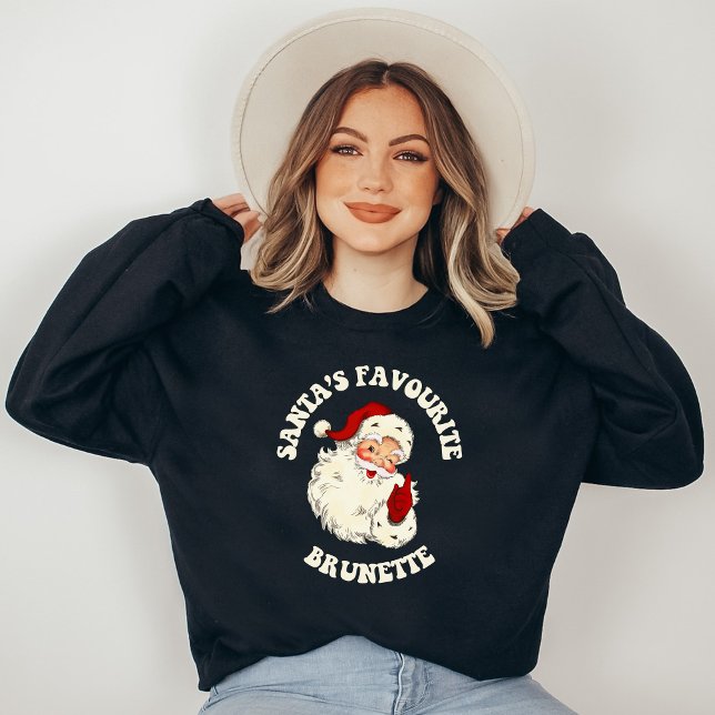 Vintage Santa's Favorite Brunette Sweatshirt (Creator Uploaded)