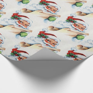 Vintage Santa's Nice List Christmas Wrapping Paper