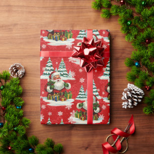 Vintage Santa's Sackful of Cheer Wrapping Paper