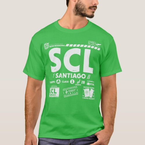 Vintage Santiago de Chile SCL Airport Code Travel  T_Shirt