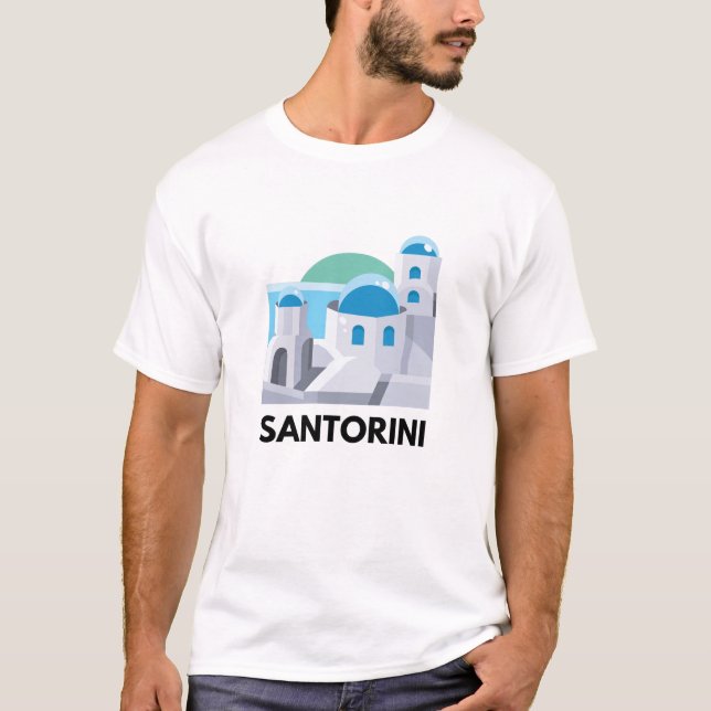 Vintage Santorini Greece T-Shirt (Front)