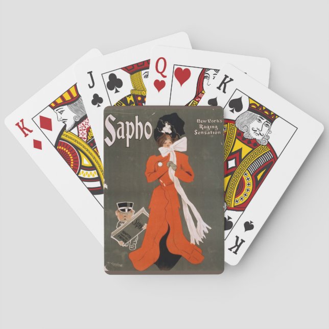 Vintage Sapho Poster Poker Cards (Back)