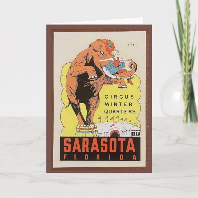 Vintage Sarasota Circus Greeting Card (Front)