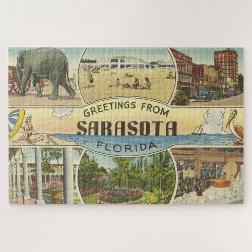 Vintage Sarasota Postcard Jigsaw Puzzle