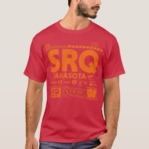 Vintage Sarasota SRQ Airport Code Travel Day Retro T_Shirt