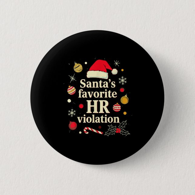 Vintage Sarcastic Retro Hr Violation Christmas Off Button (Front)