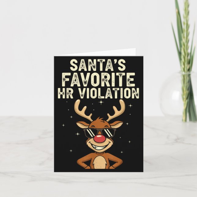 Vintage Sarcastic Retro Hr Violation Christmas Off Card (Front)