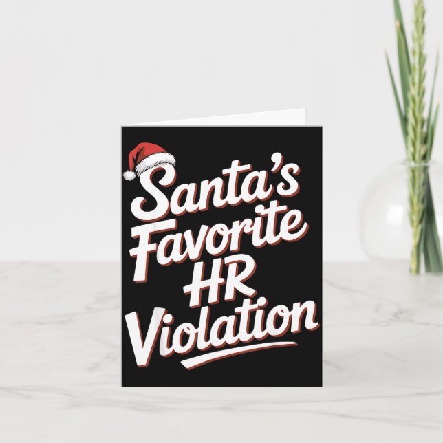 Vintage Sarcastic Retro Hr Violation Christmas Off Card (Front)