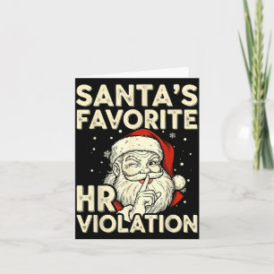 Vintage Sarcastic Retro Hr Violation Christmas Off Card