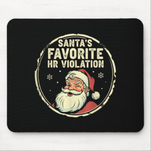 Vintage Sarcastic Retro Hr Violation Christmas Off Mouse Pad