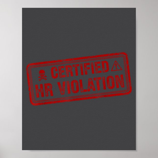 Vintage Sarcastic Retro Hr Violation Christmas Off Poster (Front)
