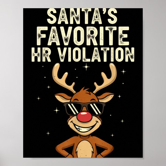 Vintage Sarcastic Retro Hr Violation Christmas Off Poster (Front)