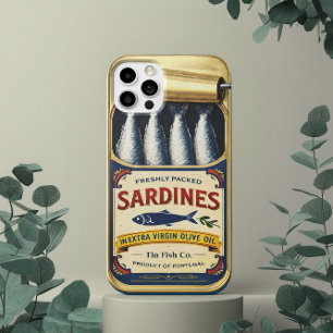 Vintage Sardine Can Phone Case Funny Fish Tin Desi