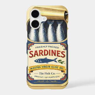 Vintage Sardine Can Phone Case Funny Fish Tin Desi