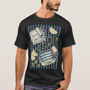 Vintage Sardines Tin Illustration T-Shirt