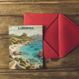 Vintage Sardinia Italy Mediterranean Scenery Postcard