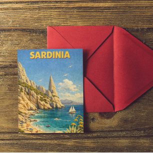 Vintage Sardinia Travel Cala Goloritzé Postcard