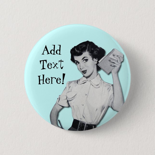 Vintage Sassy Secretary Button (Front)