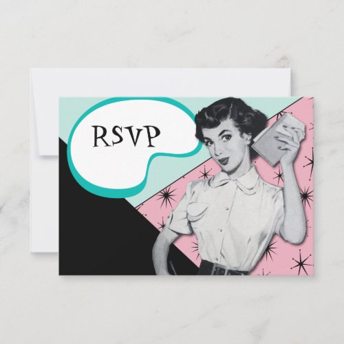 Vintage Sassy Secretary RSVP Card