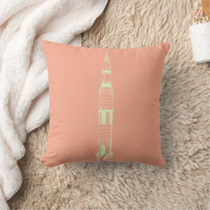 Vintage Saturn Rocket Space Exploration Throw Pillow