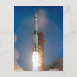 Vintage Saturn V Apollo 11 Launch Postcard