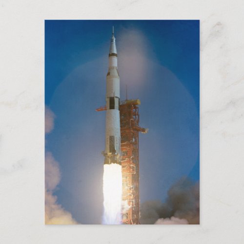 Vintage Saturn V Apollo 11 Launch Postcard
